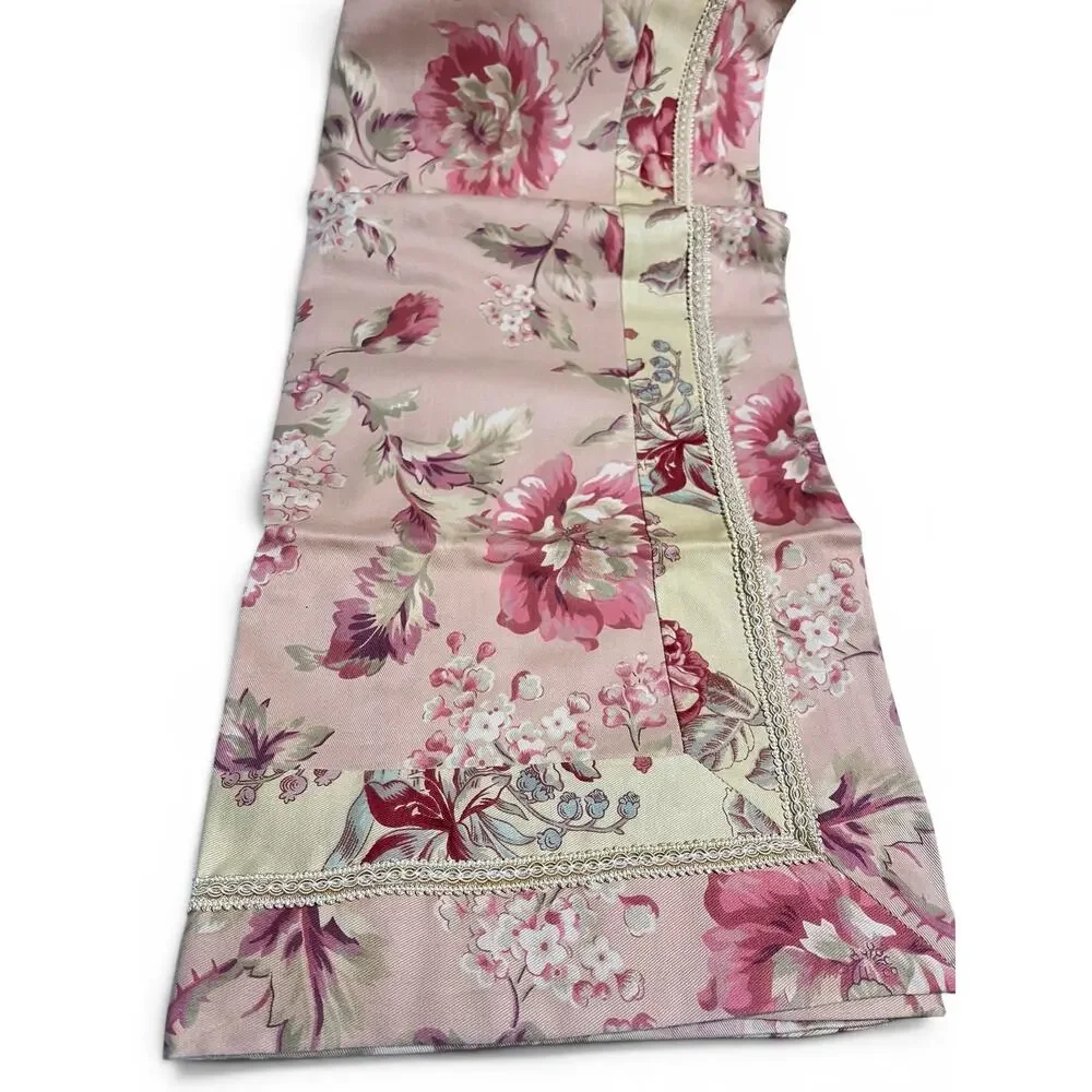 Set of 2 Vtg Croscill Euro Pillow Shams *Margarita* | Cottage Dusty Rose Floral